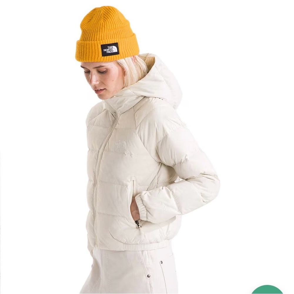 The North Face White cropped Puffer Jacket